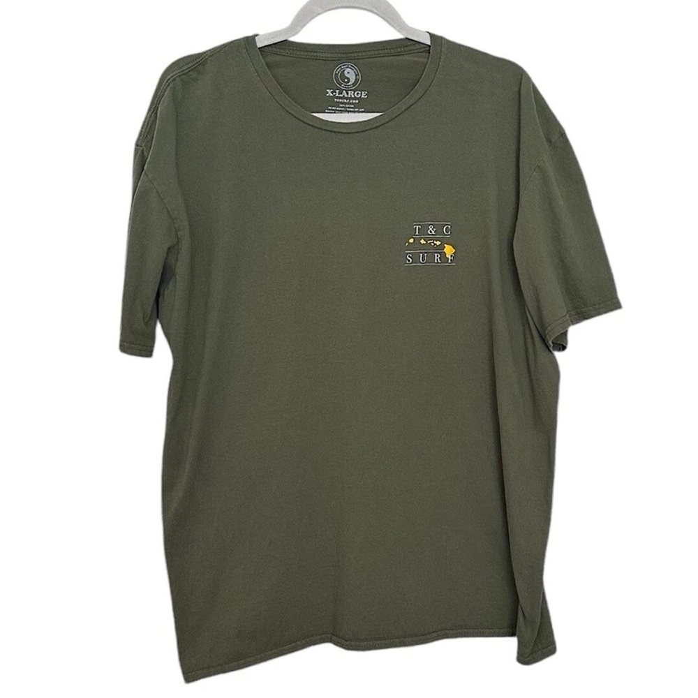 T&C Surf Designs Hawaii Men's T-Shirt Volkswagen Surf Bus Green Size XL Retro